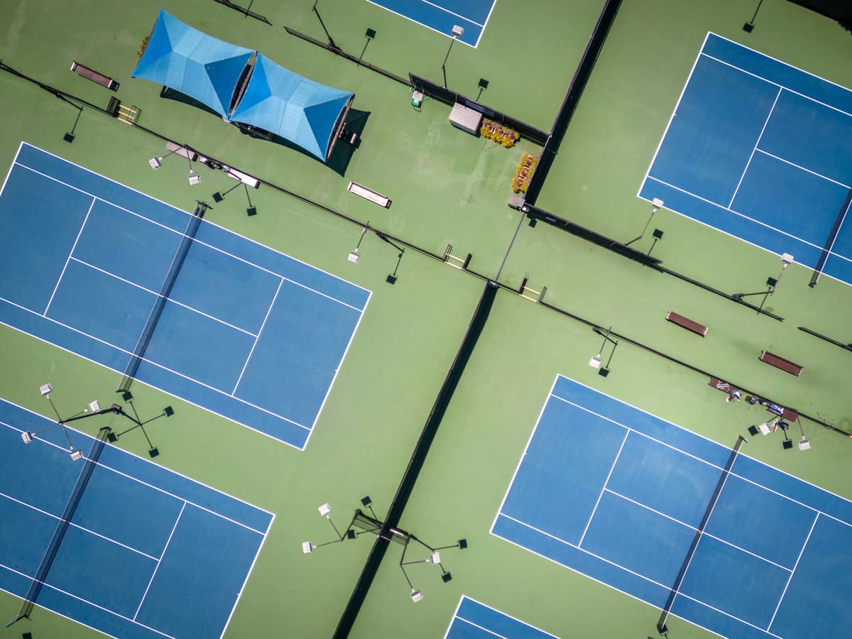 Tennis courts aerial view