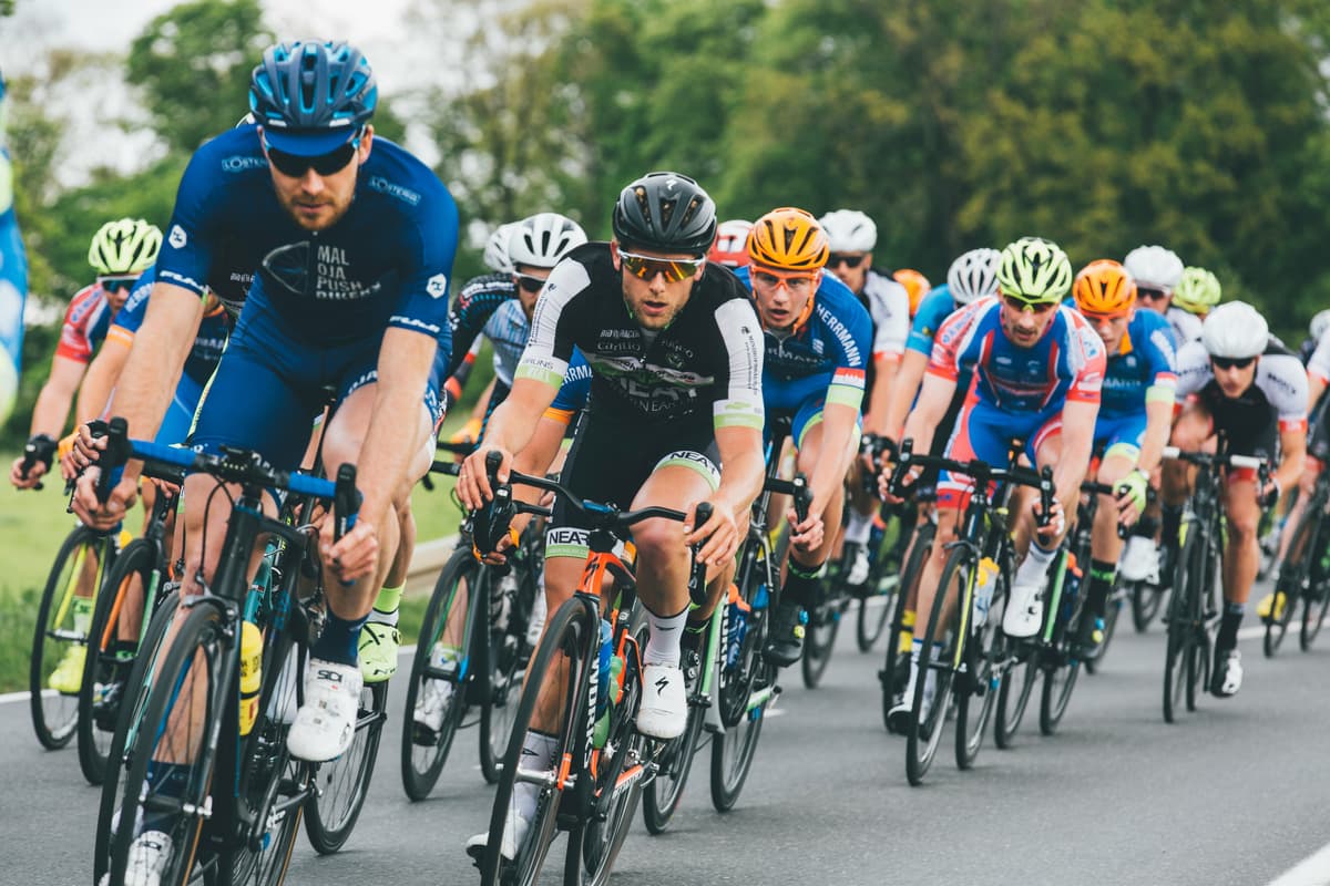 Cyclists racing
